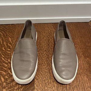 Vince Blair Perforated Leather Slip-On Sneakers (grey woodsmoke, 8)